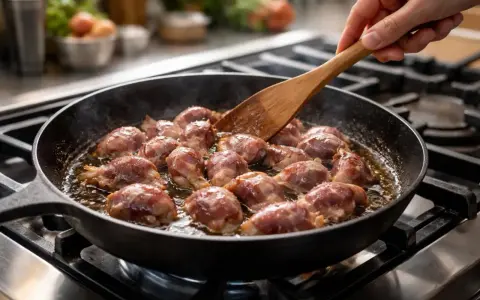 Gésiers de poulet enrobés de lard, poêlés dans une cocotte en fonte. Une délicieuse recette pour un plat savoureux.