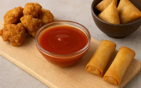 Nuggets croustillants, rouleaux de printemps dorés et samossas triangulaires attendant d'être trempés dans une sauce aigre douce appétissante.